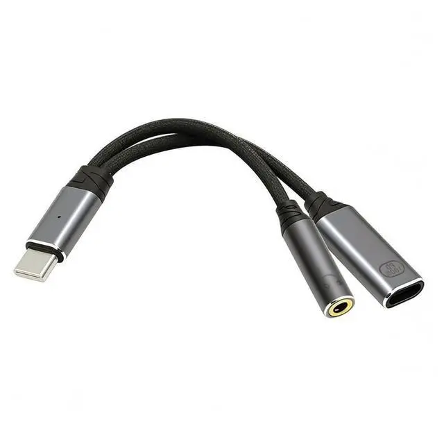 Main image of Vszerda USB-C Type-C Male to 3.5mm Female Audio Adapter DAC AUX Music 16bit 48kHz & 100W PD Power Charging Cable for Laptop Tablet Phone More Type C Devices