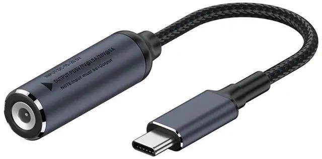 Main image of Vszerda DC Jack 4.0X1.3mm Input to Type-C USB-C Power 100W Charge Cable Braided for Laptop Phone PD9V 5V 20V 18cm