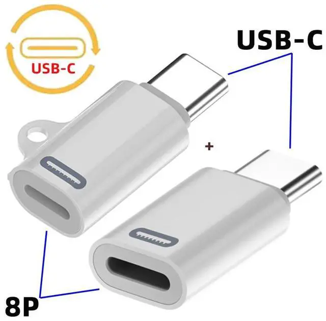 Alt view image 6 of 7 - Vszerda 2pcs/Set Type C USB-C Male to 8P Female 480Mbps Data 27W Power Adapter Compatible with iPhone 15 & Android & Tablet