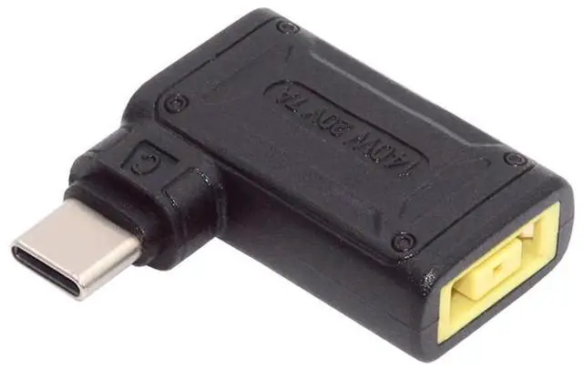 Main image of Vszerda 90 Degree Angled Rectangle Jack Thinkpad X1 Input to USB-C Type-C 140W 100W Power Plug Charge Adapter for Laptop Phone