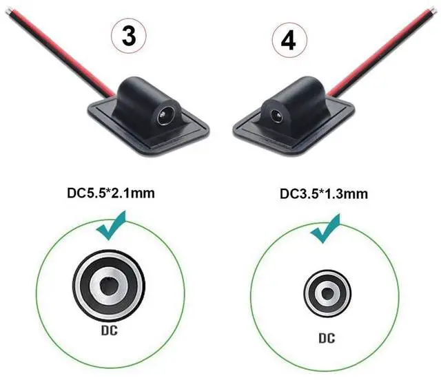 Alt view image 4 of 7 - Vszerda 4pcs DIY OEM Type C Micro-USB DC 5V DC 5.5x2.1mm 3.5x1.35mm Power Pigtail Extension Cable for Backpack Charging Electric Heating Pads