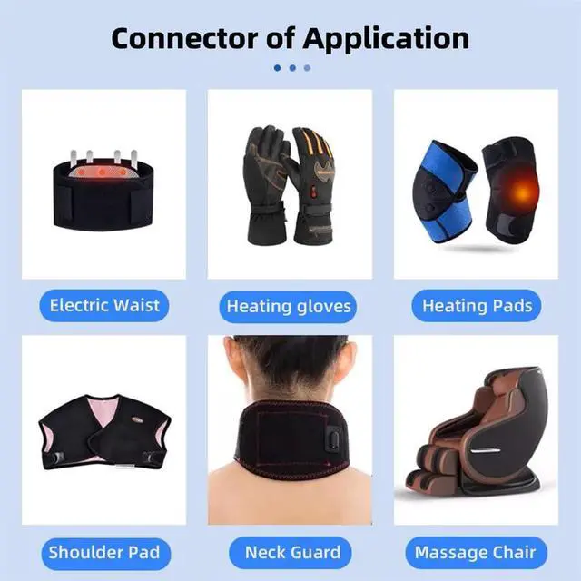 Alt view image 6 of 7 - Vszerda 4pcs DIY OEM Type C Micro-USB DC 5V DC 5.5x2.1mm 3.5x1.35mm Power Pigtail Extension Cable for Backpack Charging Electric Heating Pads