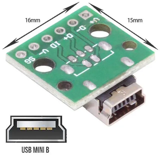 Alt view image 2 of 7 - Vszerda 5pcs USB2.0 Mini-B Female Receptacle Socket Connector DIY OEM Horizontal with PCB Board Mounting Assembly Solder Type 480Mbps