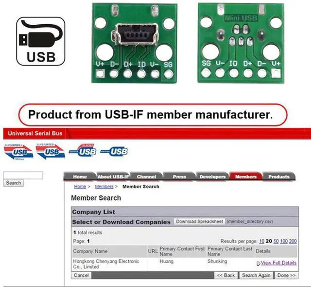Alt view image 7 of 7 - Vszerda 5pcs USB2.0 Mini-B Female Receptacle Socket Connector DIY OEM Vertical with PCB Board Mounting Assembly Solder Type 480Mbps