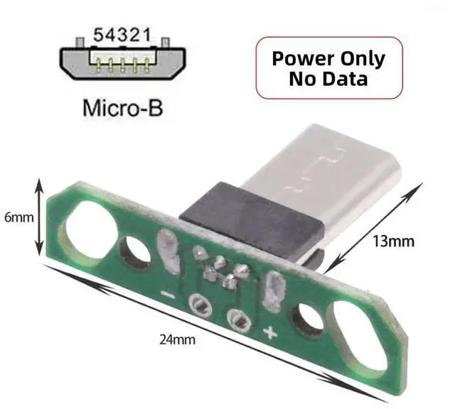 Alt view image 4 of 7 - Vszerda 5pcs Micro USB2.0 Male Plug Long Connector DIY OEM 13mm Length with PCB Board Mounting Assembly Solder Type