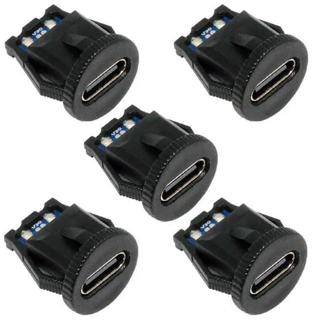 Main image of Vszerda 5pcs/Set DIY OEM Type C Female Socket Connector to 6Pin PCBA Pinout Round Latch Mount Type DC 5V/20V PD Power IP67 for Wiring