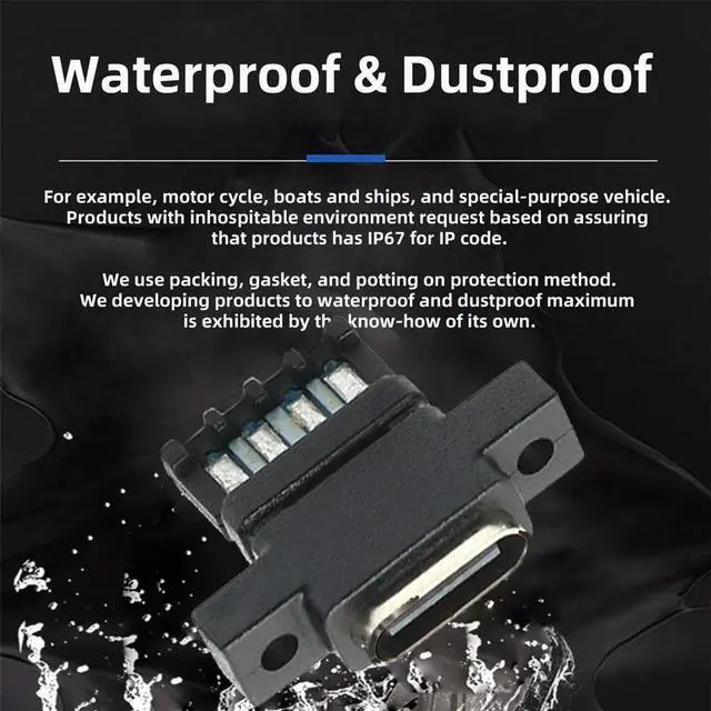 Alt view image 6 of 7 - Vszerda 5pcs/Set DIY OEM Type C Female Socket Connector to 6Pin PCBA Pinout Vertical Scew Mount Type DC 5V/20V PD Power for Wiring