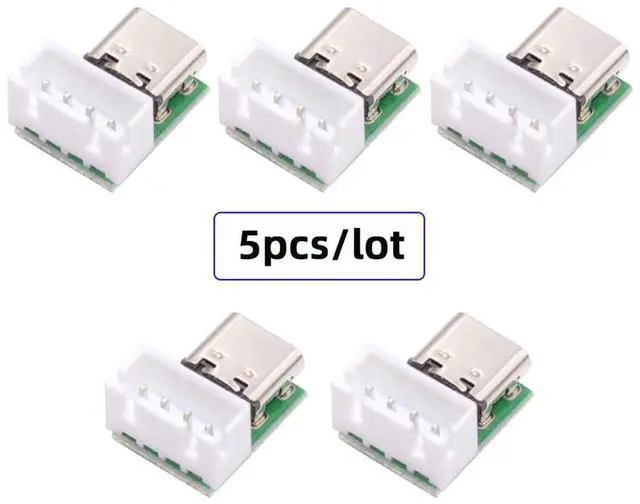 Alt view image 2 of 7 - Vszerda 5pcs/lot DIY OEM USB Type C Female Plug Socket Connector to 4Pin Pitch=2.54mm Wafer Socket Vertical USB2.0 Pinout Test Board DC 5V Power Receptacle Adapter Solder