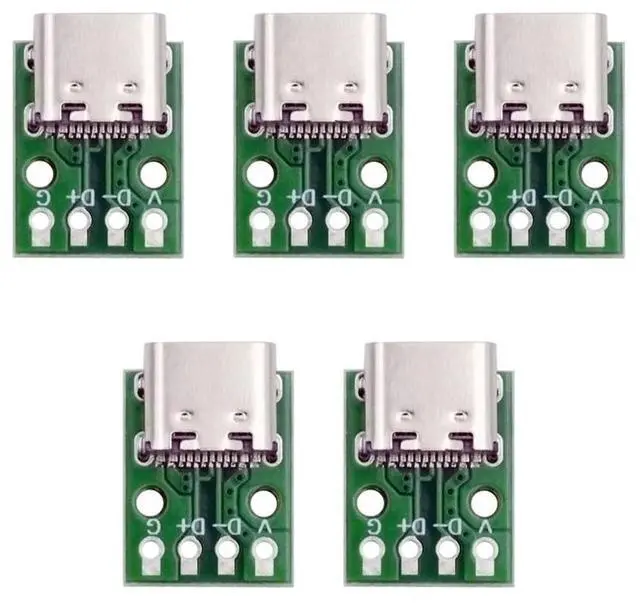 Main image of Vszerda 5pcs/lot DIY OEM USB Type C Female Plug Socket Connector to PCBA 4Pin USB2.0 Pinout Test Board DC 5V Power Receptacle Adapter Solder