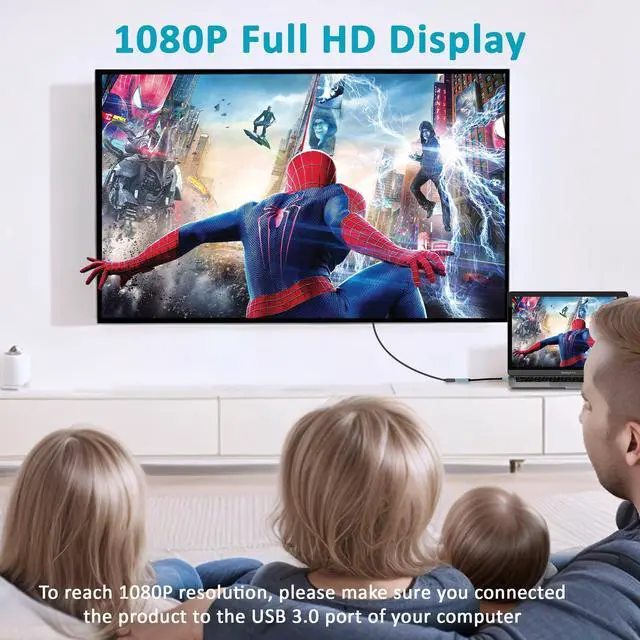 Alt view image 5 of 7 - Vszerda USB to HDMI Adapter [1080P Full HD, Built-in Driver] HDMI Adapter for Laptop to Monitor USB 3.0 to TV Screen Converter for MacOS/Windows 11/10/8.1/8/7 Computers Desktops PC MacBook