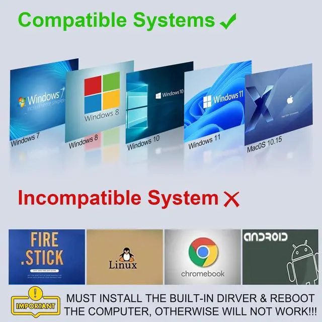 Alt view image 2 of 7 - Vszerda USB to HDMI Adapter for Monitor USB A 3.0 to HDTV Converter 1080P Full HD Video Display Connector Compatible with Windows 11/10/8/8.1/7 and MacOS System (Black, Driver Needed)