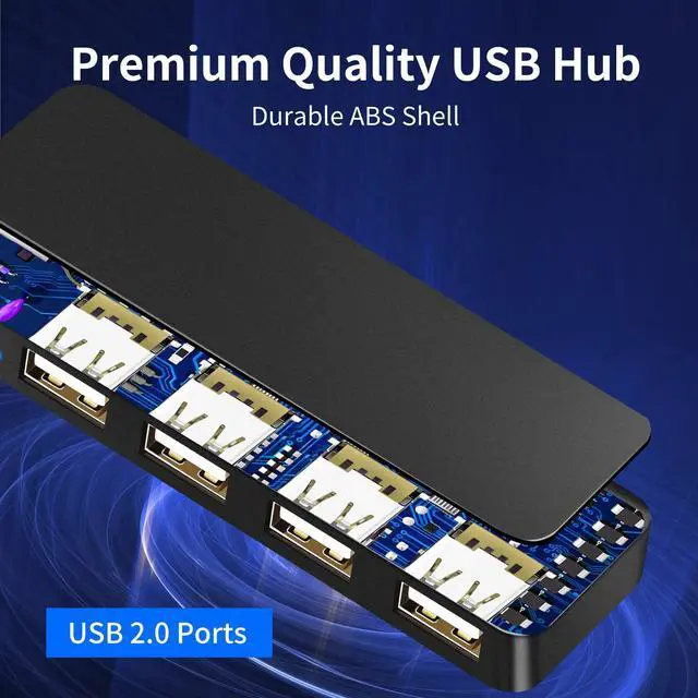 Alt view image 4 of 7 - Vszerda USB Hub 4 Port USB 2.0 Splitter Hub Expander for Laptop Computer Flash Drive Console Printer Camera Keyboard Mouse More 1 to 4 Jack Extender for Charging/Data Sync