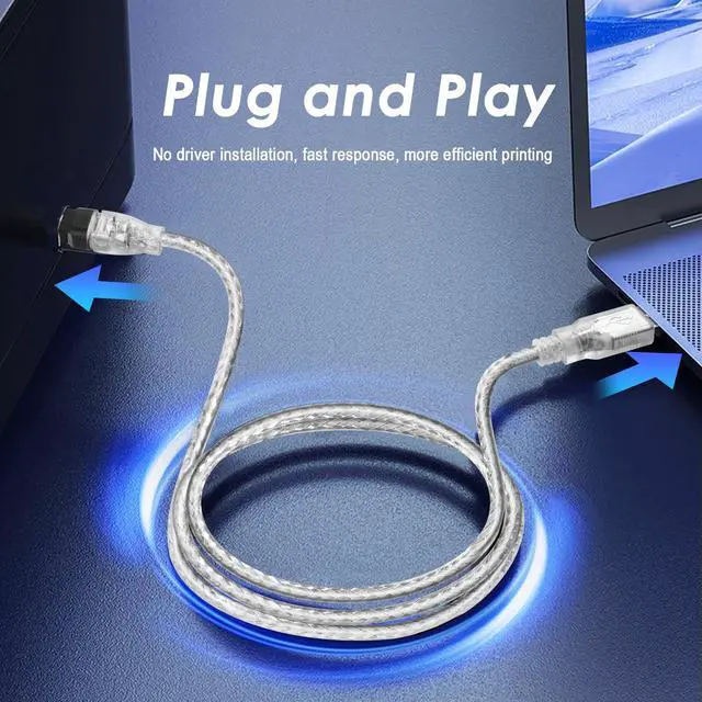 Alt view image 4 of 6 - Vszerda Firewire to USB Adapter Cable 4Pin IEEE 1394-a to USB 2.0 Converter Cord Firewire 400 Wire Lead for Connecting 4Pin 1394 Devices to USB Host Devices (Transparent Shell) 3ft