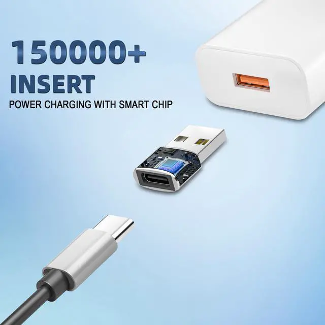 Alt view image 6 of 7 - Vszerda USB to USB C Adapter 5 Pack, USBC Female to A Male Car Charger Type-C Converter for iPhone 16 15 14 13 12 Plus iWatch Airpods Switch Samsung Laptop Computer and More (Black)