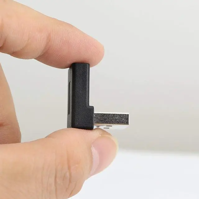 Alt view image 7 of 7 - Vszerda 90 Degree USB to USB C Adapter (2-Pack) Right Angle Type-C Female to A Male Converter USB3.2 C Type Plug Adapter Vertical USB Port Changer Extender Connector (Up+Down Angle)