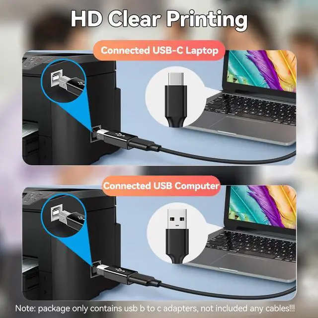 Alt view image 5 of 7 - Vszerda Midi to USB C Adapter (2 Pack) USB B Male to USB C Female Converter for Synthesizer & Workstation Keyboards Midi Controller Studio Synth Piano Printer Music Equipments