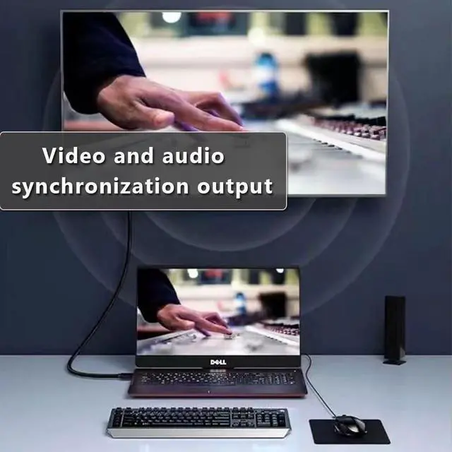 Alt view image 5 of 6 - Vszerda USB to HDMI Cable, USB-A to HDMI Adapter for Monitor, Type-A Male to HDMI Male Adapter for TV/DVD Player/Projector/Monitor-6.6FT/2M (Black)