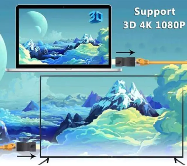 Alt view image 4 of 7 - Vszerda 4K HDMI to RJ45 Extender, HDMI Extender Over Ethernet Cat 6/7/ 8 Cable, Hdmi Repeater to RJ45 Network Converter for HDTV STB DVD PS4, Support Audio Video 1080P UP to 98FT/30m