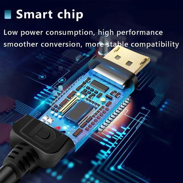 Alt view image 4 of 6 - Vszerda DisplayPort to DVI Display Cable 6FT, DisplayPort to DVI Adapter Male to Male Cord Cable for TV, HP, Projector, Monitor and Other Devices