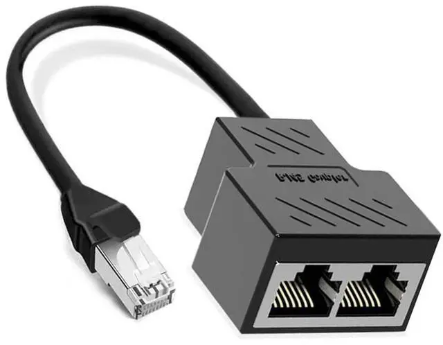 Main image of Vszerda RJ45 1 to 2 Ethernet Adapter, Network Splitter 1 Male to 2 Female, RJ45 LAN Ethernet Socket Splitter for Super Cat5/Cat5e/Cat6/Cat7, Cmpatible with Routers/TVs/Set-top Box