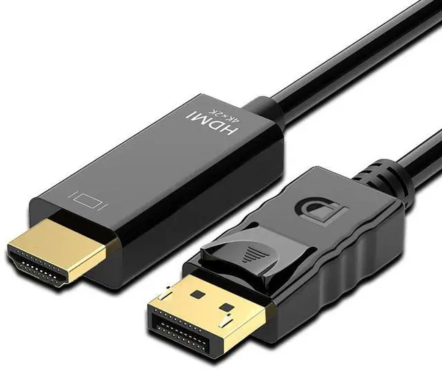 Main image of Vszerda DisplayPort to HDMI Cable, Uni-Directional 4K DP to HDMI Cable 6 Feet, 4K@30Hz, 1080P Full HD, Male to Male Compatible for Computer, NVIDIA, AMD,  HP, ThinkPad, Monitor, etc