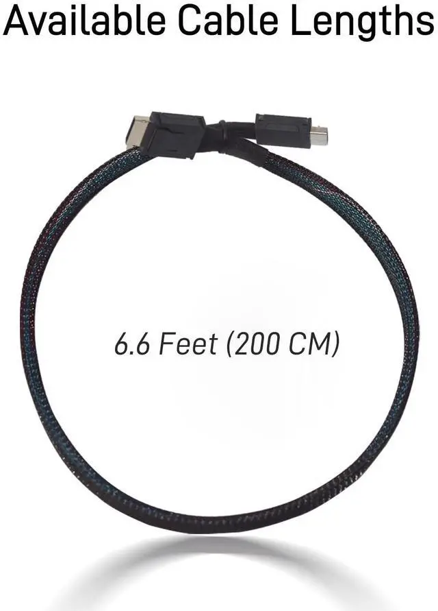 Alt view image 6 of 7 - Vszerda Oculink Cable PCIe 4.0 SFF-8611 4i Long Male Extension Cable for Oculink eGPU onexGPU Mini PC SSD, 6.6 feet (200 cm)