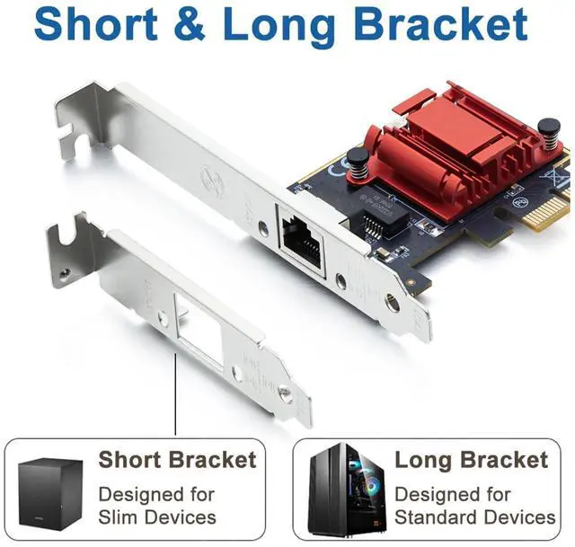 Alt view image 3 of 7 - Vszerda Gigabit PCIe NIC with Intel I210 Chip, 1Gb Network Card Compare to Intel I210-T1 NIC, Single RJ45 Port, PCI Express 2.1 X1, Ethernet Card with Low Profile for Windows/Windows Server/Linux