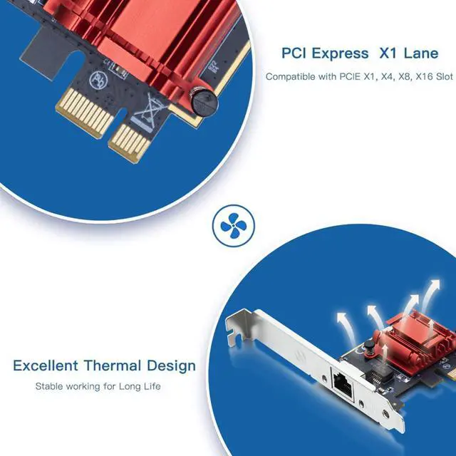 Alt view image 4 of 7 - Vszerda Gigabit PCIe NIC with Intel I210 Chip, 1Gb Network Card Compare to Intel I210-T1 NIC, Single RJ45 Port, PCI Express 2.1 X1, Ethernet Card with Low Profile for Windows/Windows Server/Linux