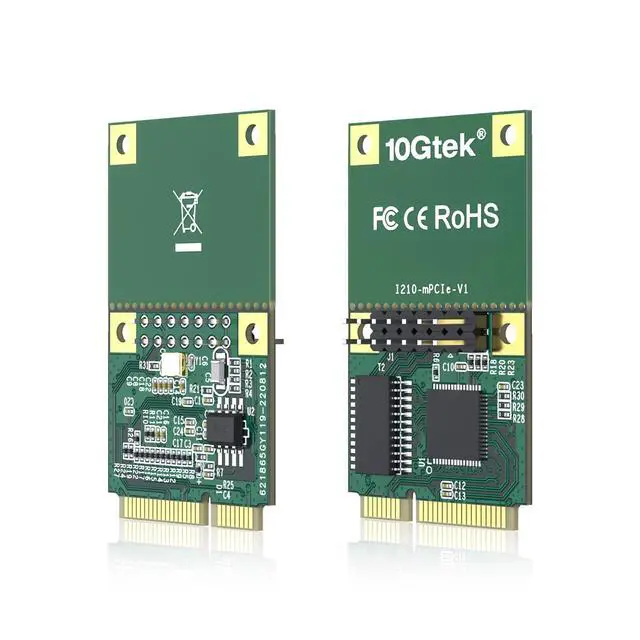 Alt view image 4 of 7 - Vszerda Mini PCIe Gigabit Ethernet Network Card, Single RJ45 Port, 1G NIC Compare to Intel I210AT, with LED Light, 30-cm Cable Length, Mini Pice Interface, not for M.2