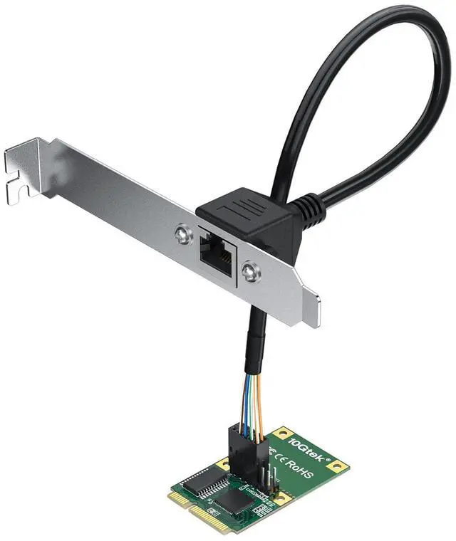Alt view image 3 of 5 - Vszerda Mini PCIe Gigabit Ethernet Network Card, Single RJ45 Port, 1G NIC Compare to Intel I210AT, with 30-cm Cable, Mini Pice Interface, not for M.2
