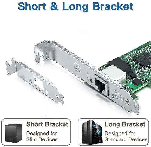 Alt view image 3 of 6 - Vszerda Gigabit PCIe NIC with D.ell Broadcom BCM5751 Chip, 1Gb Network Card Compare to Broadcom BCM5751-T1, Single RJ45 Port, PCI-E X1, Ethernet Card with Low Profile for Windows/Windows Server/Linux