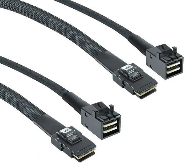 Main image of Vszerda 2 Pack 12G Internal Mini SAS HD SFF-8643 to SFF-8087 Cable, 1m, 36 Pin, 100-Ohm, with Sideband, Flexible, Support RAID, PCIE Controller, 1-Meter(3.3ft)