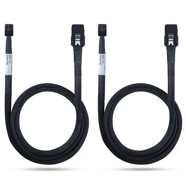 Alt view image 2 of 6 - Vszerda 2 Pack 12G Internal Mini SAS HD SFF-8643 to SFF-8087 Cable, 1m, 36 Pin, 100-Ohm, with Sideband, Flexible, Support RAID, PCIE Controller, 1-Meter(3.3ft)