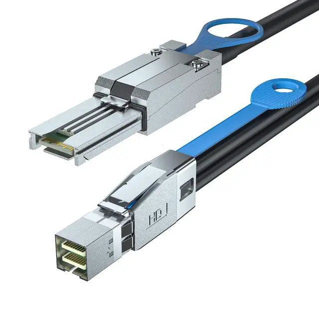 Alt view image 5 of 7 - SFF-8088 to SFF-8088 External Mini SAS HD Cable, 3G/6Gbps SAS2.0 26Pin Hybrid Cable Attached SCSI for Raid, DAS, and Servers, 100-Ohm, 0.5-m(1.6ft)