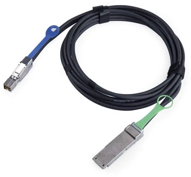 Alt view image 3 of 6 - Vszerda QSFP to SFF-8644 Min SAS Cable, SFF-8436 to SFF-8644 External Copper SAS, DDR Hybrid Cable for NetApp DS4243 DS4246 DS2246, 100-Ohm, 0.5-Meter(1.64-ft)