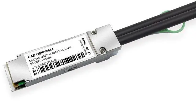 Alt view image 5 of 6 - Vszerda QSFP to SFF-8644 Min SAS Cable, SFF-8436 to SFF-8644 External Copper SAS, DDR Hybrid Cable for NetApp DS4243 DS4246 DS2246, 100-Ohm, 0.5-Meter(1.64-ft)