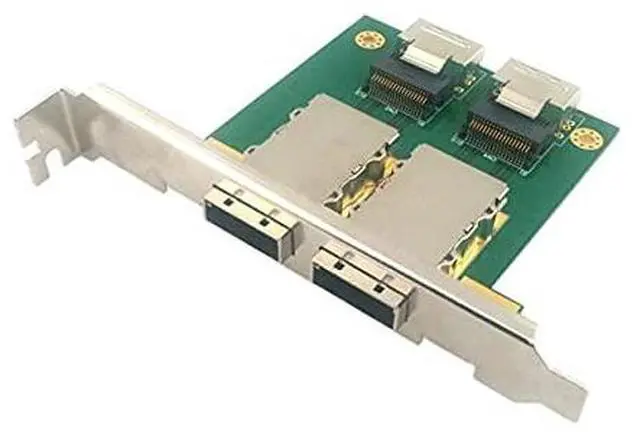 Alt view image 8 of 14 - Vszerda Mini SAS 2 SFF-8088 to 2 SFF-8087 HD Data Server Converter Adapter with Bracket