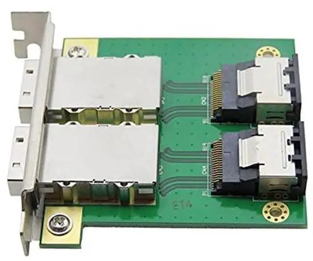 Alt view image 11 of 14 - Vszerda Mini SAS 2 SFF-8088 to 2 SFF-8087 HD Data Server Converter Adapter with Bracket