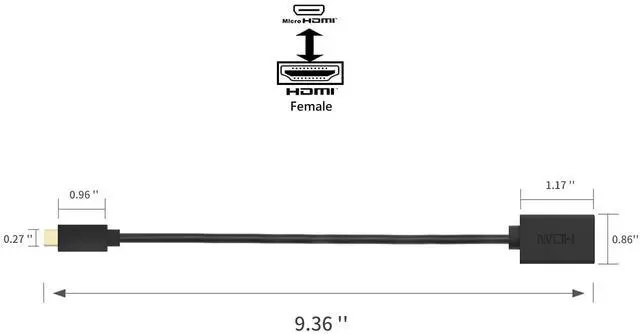 Alt view image 5 of 6 - Micro HDMI to HDMI Adapter, 4K Mirco HDMI Male to HDMI Female Cable(Type D to Type A), Support 1080P 3D, for GoPro Hero8/7/6/5, Raspberry pi 4, Sony 6300, Nikon/Canon, Yoga 3 and Other Action Camera