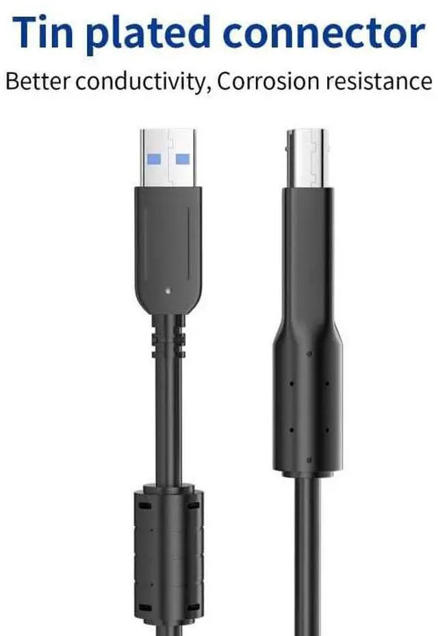 Alt view image 2 of 7 - Vszerda USB A to USB B 3.0 Cable (5FT), USB 3.0 Type A to B Male Cable Compatible with Monitor, Docking Station, Printer, External Hard Drivers, Scanner, USB Hub and More-Black