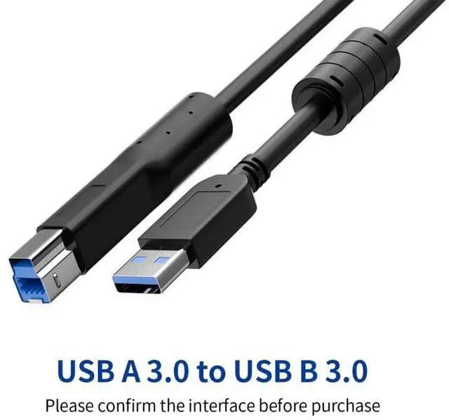 Alt view image 3 of 7 - Vszerda USB A to USB B 3.0 Cable (5FT), USB 3.0 Type A to B Male Cable Compatible with Monitor, Docking Station, Printer, External Hard Drivers, Scanner, USB Hub and More-Black