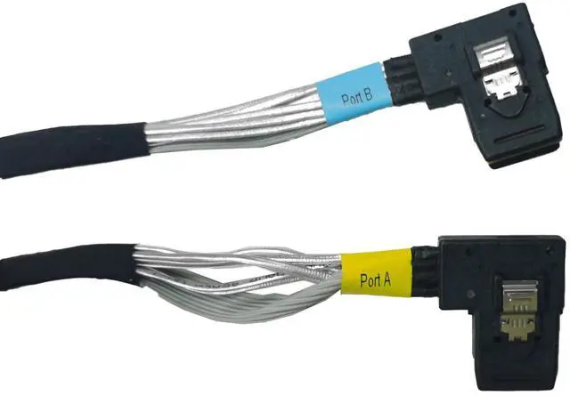 Alt view image 4 of 4 - Vszerda Mini SAS Cable, SFF-8643x2 to SFF-8087x2 Straight to Right Angle High-Speed Data Transfer for SAS/RAID Controllers, Backplanes, and Servers, 74CM/65CMFT