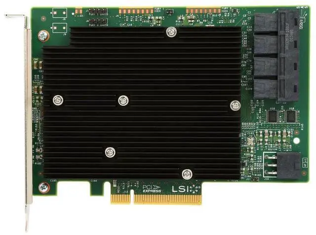 Alt view image 2 of 6 - Vszerda SAS9300-16i LSI 9300-16i16-Port 12Gb/s SAS-3 SAS/SATA PCIe HBA IT Model ZFS TrueNAS UnRAID 4*SFF-8643 SATA Cable