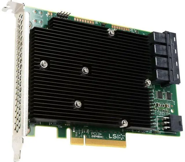 Alt view image 3 of 6 - Vszerda SAS9300-16i LSI 9300-16i16-Port 12Gb/s SAS-3 SAS/SATA PCIe HBA IT Model ZFS TrueNAS UnRAID 4*SFF-8643 SATA Cable