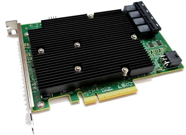 Alt view image 4 of 6 - Vszerda SAS9300-16i LSI 9300-16i16-Port 12Gb/s SAS-3 SAS/SATA PCIe HBA IT Model ZFS TrueNAS UnRAID 4*SFF-8643 SATA Cable