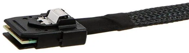 Alt view image 4 of 4 - Vszerda Mini SAS Cable, SFF-8087 to SFF-8087 Straight to Right Angle High-Speed Data Transfer for SAS/RAID Controllers, Backplanes, and Servers, 3FT