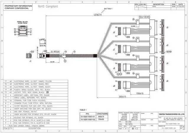 Alt view image 7 of 7 - Vszerda Internal Mini SAS HD SFF-8643 to 4xSFF-8482 Fan-Out SAS Cable with IDE Molex SATA Power for Raid Controller to Hard Drive, 12Gb/s, 0.75~0.8m(2.46~2.62ft)