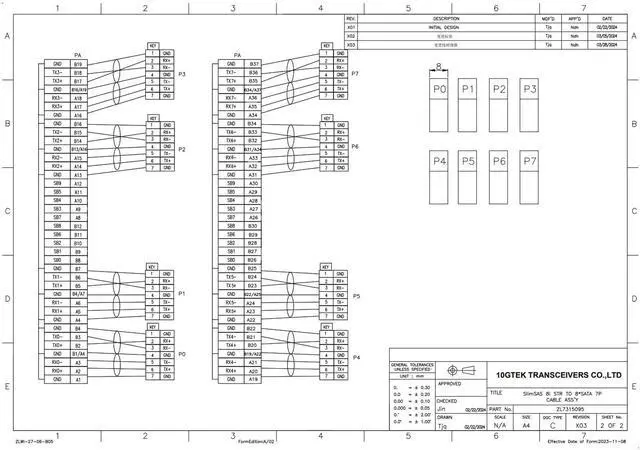Alt view image 5 of 5 - Vszerda SlimSAS 8i to 8xSATA, SFF-8654 Host/RAID to SATA Target HD, Suitable for Servers, Hard Drives, Computers, and Hosts, 0.75~0.8m(2.46~2.62ft)