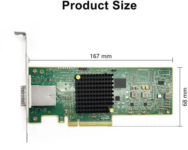 Alt view image 2 of 4 - Broadcom 12G External PCI-E SAS/SATA HBA Controller Card, Compatible for SAS 9300-8E
