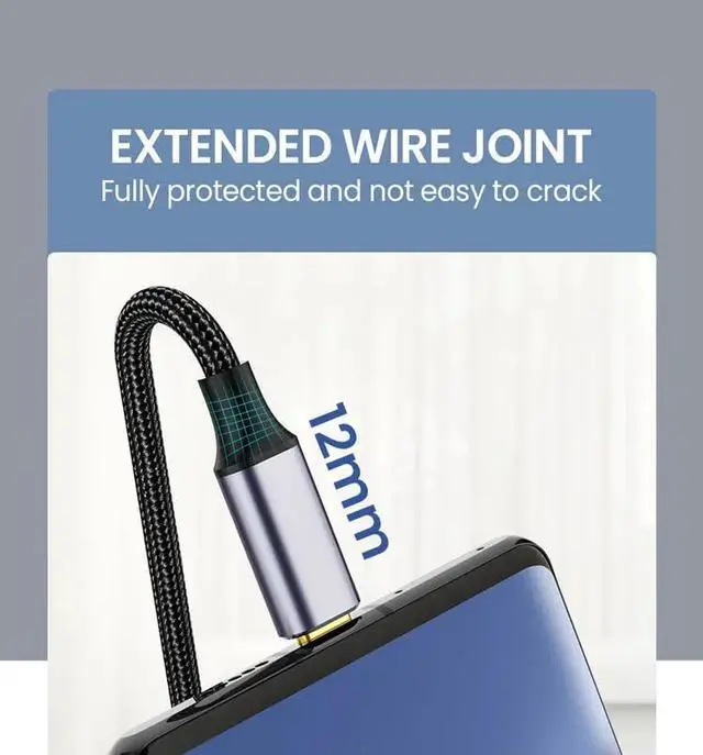 Alt view image 5 of 7 - Vszerda USB Micro B to USB Type C Cable 10 Gbps Fast Data Transfer Cord 3A Quick Charge Compatible with MacBook, iPad, Galaxy S24, Laptop, External Hard Drive - Nylon Black Wire 2.0 M / 6.5 Feet